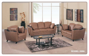 Global  -  Versatile Shaped Leather Upholstered Living Room Set.