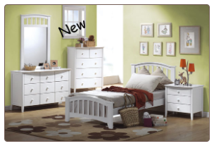 San Marino White Finish Full Bed Collection
