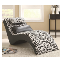Accent Seating Modern Zebra Print Furniture Chaise Coaster 550071