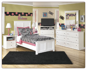 Signature Design by Ashley Furniture Bostwick Shoals White Full Panel Bedroom Set B139-54-57-96