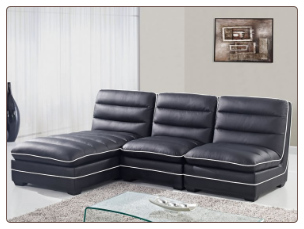 Lisle Black 3 Piece Sectional Sofa