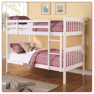 Twin Over Twin Bunk Bed with Full Length Guard Rails