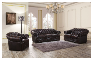 ESF  - 128  ITALIAN LEATHER 3 PCS LIVING ROOM SET WITH RHINESTONES (SOFA, LOVESEAT AND CHAIR) BY ESF FURNITURE