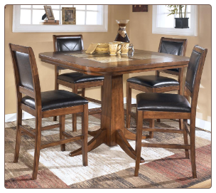 Croften  -  Marble Top Counter Height Table Set Signature Design by Ashley Furniture