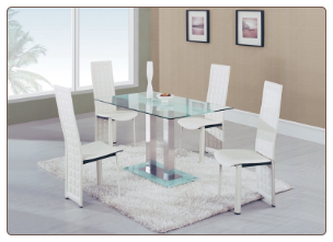 Global Furniture - Jord Glass Dining Table in White Stripe - D2108N-DT-BS