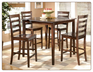 Millpoint  -  Counter Height Dinette Set & 4 Barstools