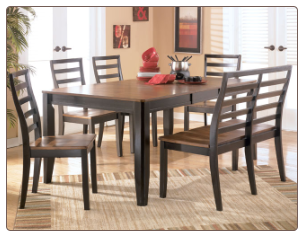 Alonzo  - Dining Room Set with Rectangular Butterfly Leaf Table Set Signature Design by Ashley Furniture