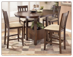 Nico   -  Counter Height Extended Table Set & 4 Bar Stools Signature Design by Ashley Furniture