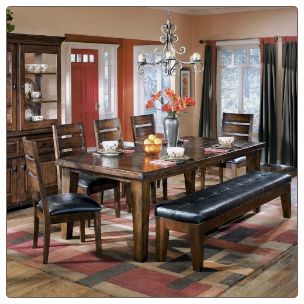 Larchmont  - Practicable Dining Room Set with Rectangular Extension Table Signature Design by Ashley Furniture