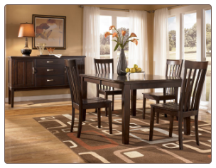 Logan - Dining Room Set with Rectangular Extension Dining Table & 4 Side Chairs Signature Design by Ashley Furniture