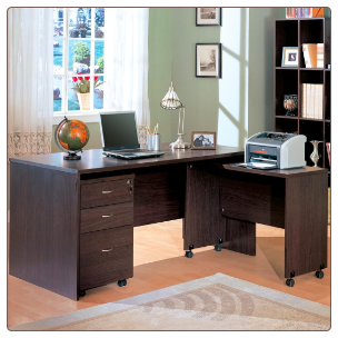 Contemporary "L" Shaped Writing Desk and Return - Decarie by Coaster