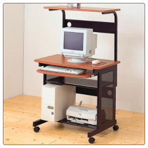 Desks Casual Contemporary Computer Unit with Computer Storage and Casters by Coaster
