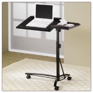 Desks Laptop Computer Stand with Adjustable Swivel Top and Casters by Coaster
