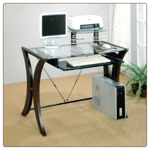 Stirling L Shape Computer Desk with Keyboard Tray by Coaster