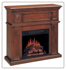 Electric fireplace mantel with heater insert