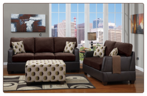 poundex  Bobkona 2pcs living room set  - Dark Grey Chenille Microfiber