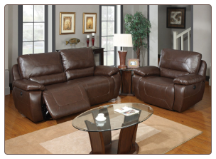U1027 Global Furniture USA Brown Power Reclining Sofa and Chair