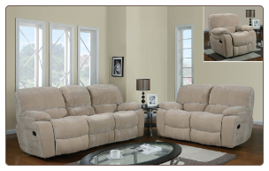 Global Furniture Reclining Console Sofa and Loveseat Set - Champion Froth U2007