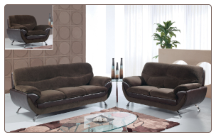 U4160 Global Furniture USA Champion Chocolate Sofa and Loveseat