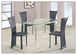 Casual Stylish Dining Room Set with Rectangular Glass Top Table by Global Furnither USA