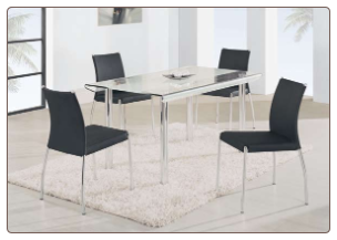Metal and Glass Constructed Elegant Sturdy Dining Room Set by Global Furnither USA