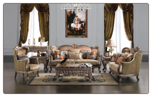 Formal Sofa & Love Seat Traditional Antique Style Living Room Set HD-1628