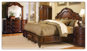 Traditionally Styled Dark Natural Color Bedroom Set with Panel Bed, 'Prenzo' Collection by Homelegance.