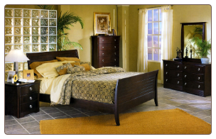 Contemporary Merlot Finished Bedroom Set with Satin Nickel Accents, 'Syracuse' Collection by Homelegance.
