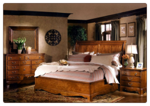 Americana Medium Brown Sleigh Bedroom Set