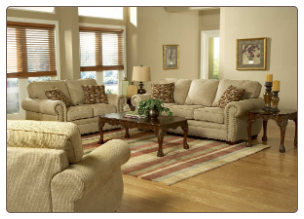 Living Room Set in Light Chenille Fabric Upholstery with Wide Seating, 'Copeland' Collection by Homelegance.