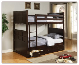 Twin Bunk Bed with Under Bed Storage Drawers