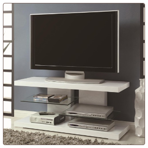 Modern TV Stand with Alternating Glass Shelves - Coaster