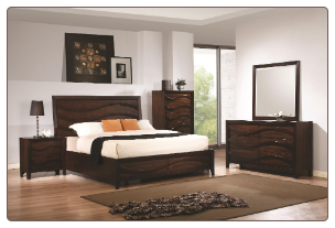 Loncar Bedroom Set  with Wave Moulding by Coaster