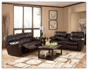 Max - Chocolate Leather Living Room Set Signature Design by Ashley Furniture
