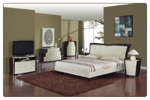 New York Platform Bedroom Set - Beige/Wenge - Global Furniture