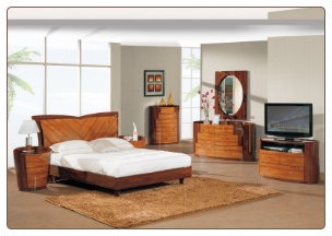 New York Platform Bedroom Set -Cherry - Global Furniture
