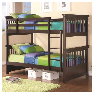 Twin Bunk Bed with Spindle Headboard and Footboard