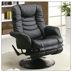 Casual Leatherette Swivel Recliner