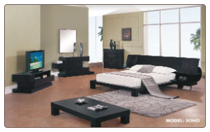 Soho -Queen Dark Brown Platform 'Soho' Bedroom Set by Global USA