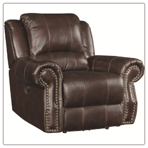 Casual Rocker Recliner in Soft Brown Upholstery