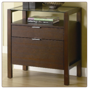 Skillman Contemporary File Cabinet with Glass Top by Coaster