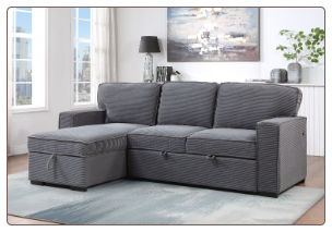 U0203 LIGHT GREY PULL OUT SOFA BED