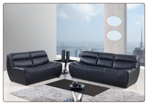 Black Bonded Leather 3 PC Armless Sofa Set (Sofa, Loveseat and Chair)