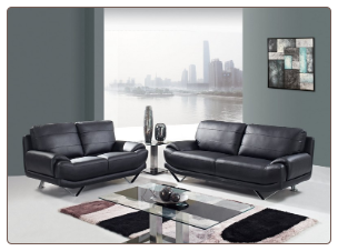 Black Bonded Leather 3 PC Armless Sofa Set (Sofa, Loveseat and Chair)