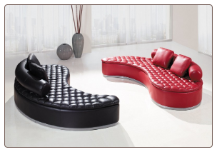 Unique Modern Sofa in Black or Red