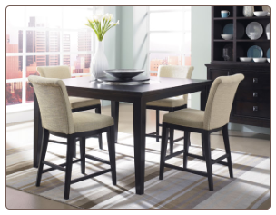 Martini Suite  -  Stylish Contemporary Sleek Solid Wood Counter Height Dining Set