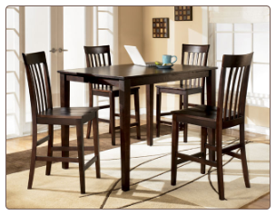 Hyland -  Counter Height Dinette Set With 4 Barstools Signature Design by Ashley Furniture