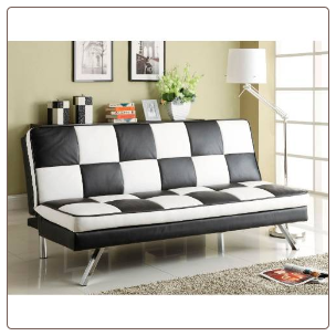 Coaster Furniture 300225 Click Clack Retro Faux Leather Checked Sofa Bed