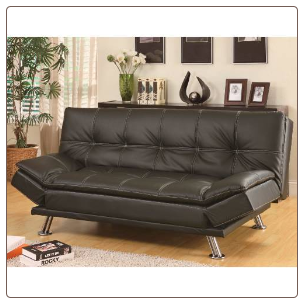 Coaster Furniture 300281 Contemporary Futon Sleeper Sofa Bed in Black