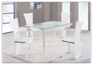 Casual Stylish Dining Room Set with Rectangular Glass Top Table by Global Furnither USA